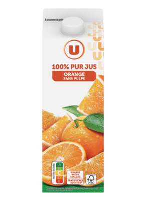 Pur jus d'orange sans pulpe, U (1 L)