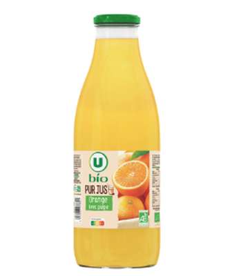 Pur jus orange avec pulpe BIO, U BIO (1 L)