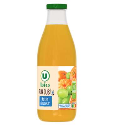 Pur jus orange clementine raisin blanc BIO, U BIO (1 L)