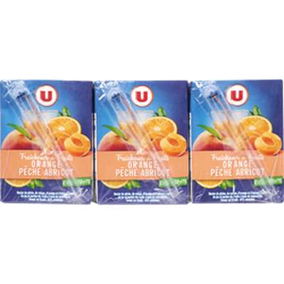 Nectar orange/pêche/abricot sans sucres ajoutés, U (6 x 20 cl)