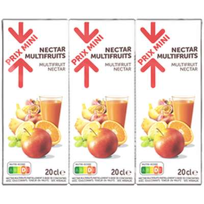 Nectar multifruits, Prix Mini (6 x 20 cl)