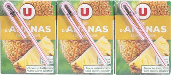 Jus à base de concentré d'ananas, U (6 x 20 cl)