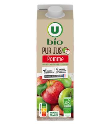 Pur jus de pomme BIO, U BIO (1 L)