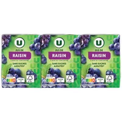 Jus de raisin en  briquettes, U (6 x 20 cl)