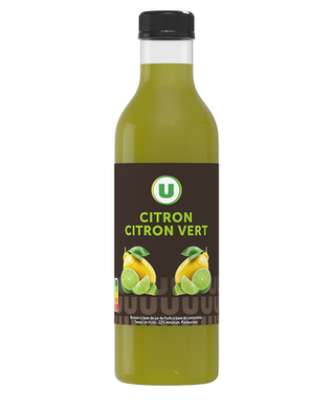 Boisson au citron et citron vert, U (75 cl)