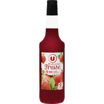 Sirop de fraise bouteille en verre , U ( 70 cl)