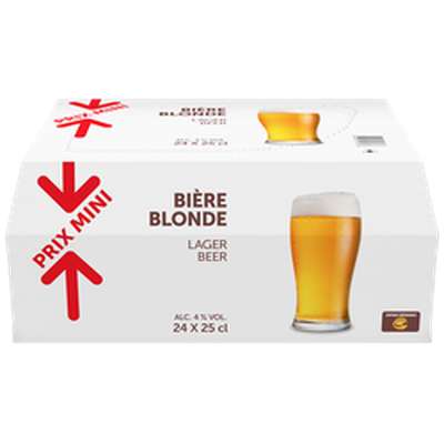 Bière blonde, Prix Mini,  4° (valisette 24 x 25 cl)