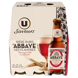 Pack de bière rubis Abbaye des Flandres arôme fruits rouges 5°, U Saveurs (6 x 25 cl)