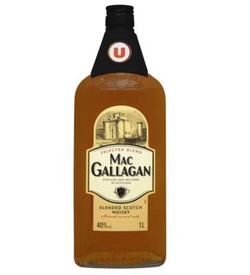Blended scotch whisky 3 ans d'âge Mac Gallagan 40°, U (1 l)