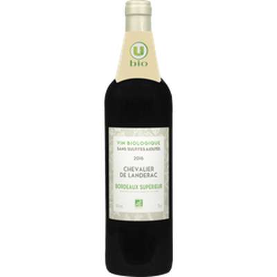 Bordeaux supérieur AOC rouge Chevalier de Landerac U BIO (75 cl)