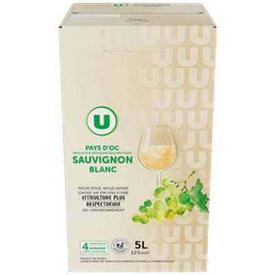 Vin Sauvignon blanc Pays d'Oc IGP, U (cubi de 5 L)