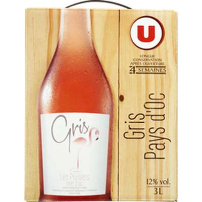 Vin Pays d'Oc Gris IGP rosé U Les Pluviers, U (BIB 3 L)