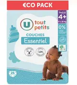 Eco Pack Couches essentiel T4+ - 9/20kg, U Tout Petits (x 144)
