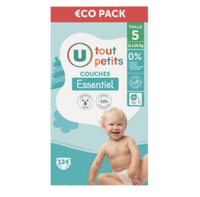 Couches essentiel T5 / 11-25kg, U Tout Petits (x 124)