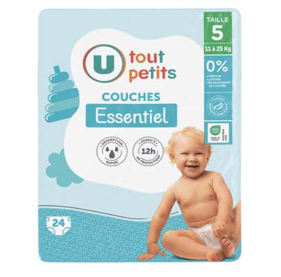 Couches essentiel T5/ 11-25kg, U Tout Petits (x 24)