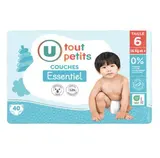 Couches essentiel T6 et + - 16kg, U Tout Petits (x 40)
