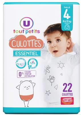 Culottes essentiel T4 - 8/15kg, U Tout Petits (x 22)