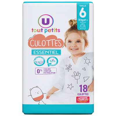 Culottes essentiel T6 - 16kg et +, U Tout Petits (x 18)