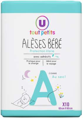 Alèses bébé - 60x60 cm, U Tout Petits (x 10)
