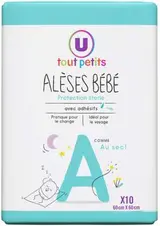 Alèses bébé - 60x60 cm, U Tout Petits (x 10)