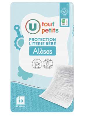 Alèses bébé - 60x90 cm, U Tout Petits (x 10)