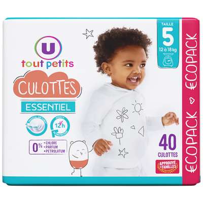 Culottes essentiel T5 - 12/18kg, U Tout Petits (x 40)