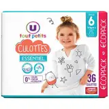 Culottes essentiel T6 - 16kg et +, U Tout Petits (x 36)