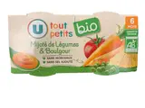 Bols mijoté de légumes et boulgour BIO - Dès 6 mois, U Tout Petits (2 x 200 g)