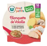 Assiette de blanquette de volaille BIO - dès 18 mois, U Tout Petits (260 g)