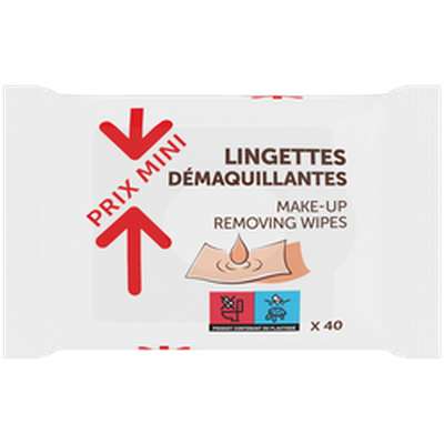 Lingettes démaquillantes, Prix Mini (x 40)