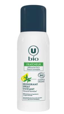 Déodorant vivifiant citron verveine spray, U Bio   (100 ml)