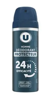 Déodorant homme protecteur peaux sensibles 24h, U (200 ml)