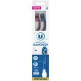 Brosse à dents blancheur souple, U (x 2)