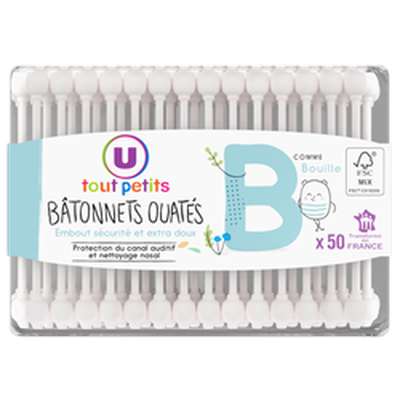 Bâtonnets ouatés, U Tout Petits (x 50)