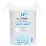 Coton à démaquiller maquillage waterproof, U (x 40)