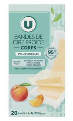 U Bandes de cire froide pour le corps, U (x 20)