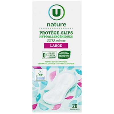Protège-slip ultra minces large, U Nature (x 20)