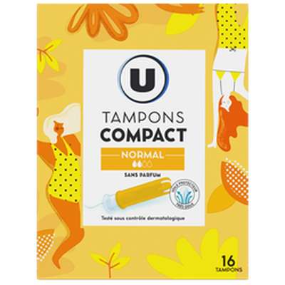 Tampons compact normal avec applicateur, U (X16)
