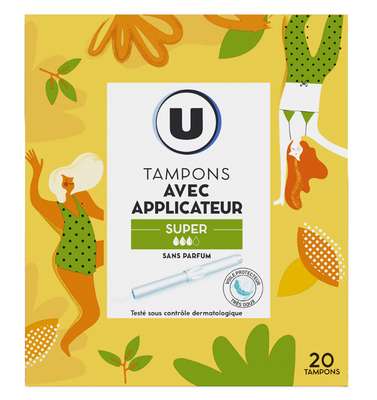 Tampons super avec applicateur, U (x 20)