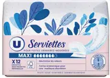 Serviettes incontinence maxi, U (x 12)