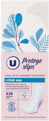 Protège-slip incontinence long, U (x 20)