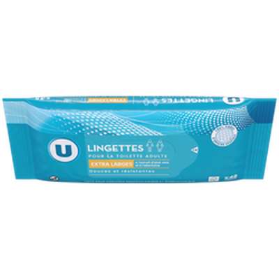 Lingettes de toilette adulte taille extra large, U (x 48)