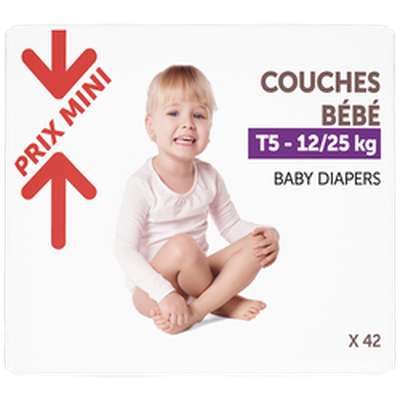 Couches bébé T5 / 12-25 kg, Prix mini (x 42)