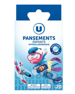 Pansements prédécoupés pour enfants, U Mat & Lou (x 20)