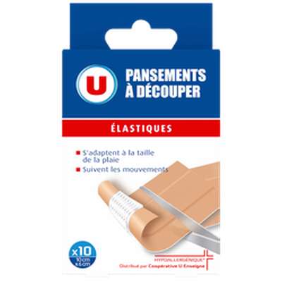Bandes à découper élastique, U (10 x 6 cm, x 10)