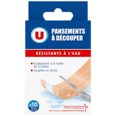 Bandes à découper résistantes à l'eau 10 x 6 cm, U (10 bandes)