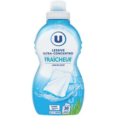 Lessive liquide ultra concentrée fraîcheur, U (30 lavages, 960 ml)