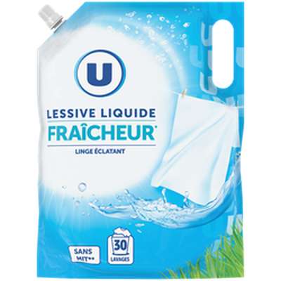 Lessive liquide éco-recharge fraicheur, U (30 lavages = 1,5 L)