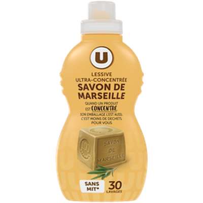 Lessive liquide concentrée au savon marseille, U (30 lavages, 0.96 L)