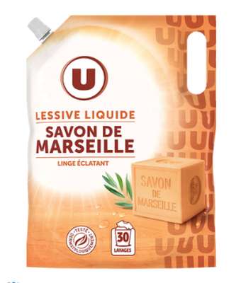 Lessive liquide éco-recharge au savon de marseille, U (30 lavages = 1,5 L)